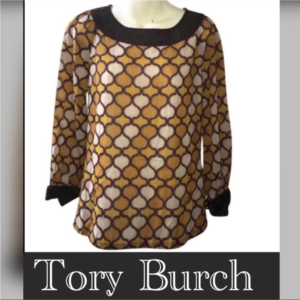 Authentic Tory Burch designer printed fall colors Tunic sz 4
